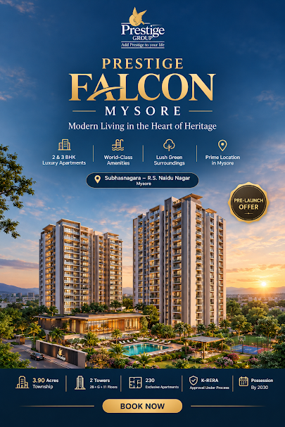 Prestige Falcon Mysore location map - Subhasnagara, R.S. Naidu Nagar, Mysuru