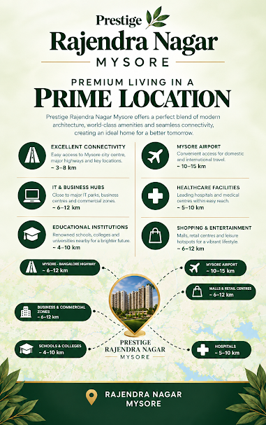 Prestige Rajendra Nagar Mysore location - north-east Mysuru near the Ring Road